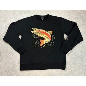 Hooke Outdoor Men's Rainbow Trout Crewneck Graphic Sweatshirt Size S